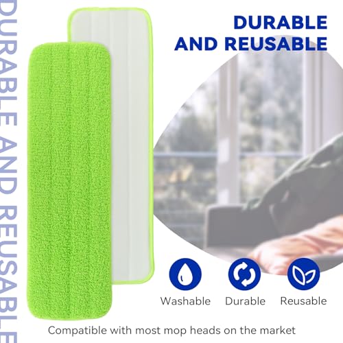 Image of Replacement Mop Pads Fit for Rubbermaid Commercial 18 inch and 17 inch Mop - 10 Pack Wet & Dry Commercial Cleaning Reusable Refills Fit for Any Microfiber Flat System 18 inch and 17 inch (Colourful)