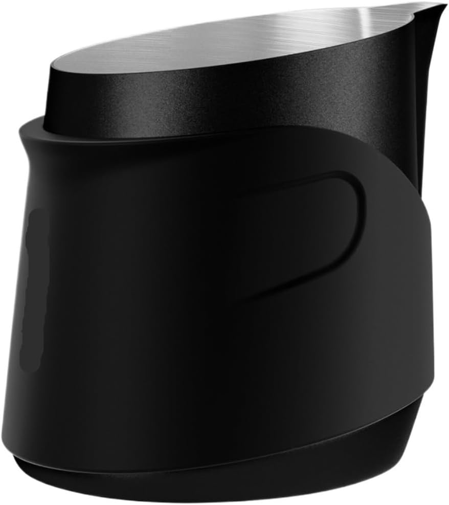 milk frothing pitcher, 400ml Handleless Milk Frothing Pitcher Espresso Steaming Frother Jug With Silicone Sleeves Barista Tools,for coffee machines(J)