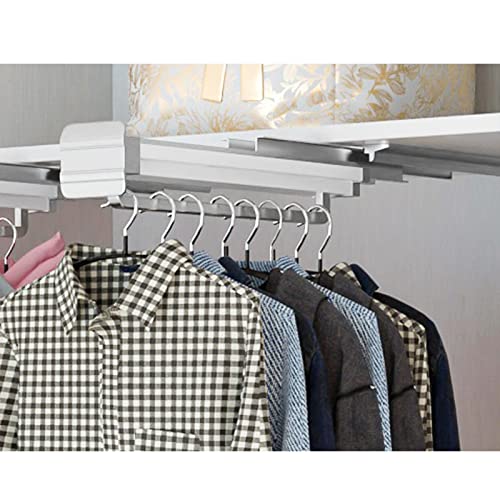 Rack de rail de penderie extensible en métal noir de 31 à 56 cm pour optimiser un placard de chambre