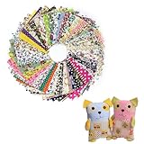 Stoffquadrate 50 Stück, 10 x 10 cm, vorgeschnittene Baumwollstoffbündel, zufällige Farben und Muster, weiche, atmungsaktive Stoffstücke zum Nähen, Quilten, Basteln, Patchwork, Taschen, Kleidung