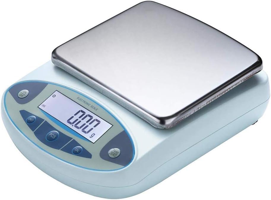 Bilancia analitica Digitale di Alta precisione con Display LCD, Ideale per Laboratorio scientifico, compatta e precisa, per misurazioni e Test (15 kg/0,1 g).