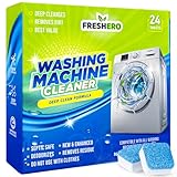 Freshero Washing Machine Cleaner Tablets – 25-Pack Deep Cleaning for Front Loader, Top Load & HE Washers – Helps Remove Odor-Causing Residues, Pet Hair & Hard Water Buildup – Septic Safe