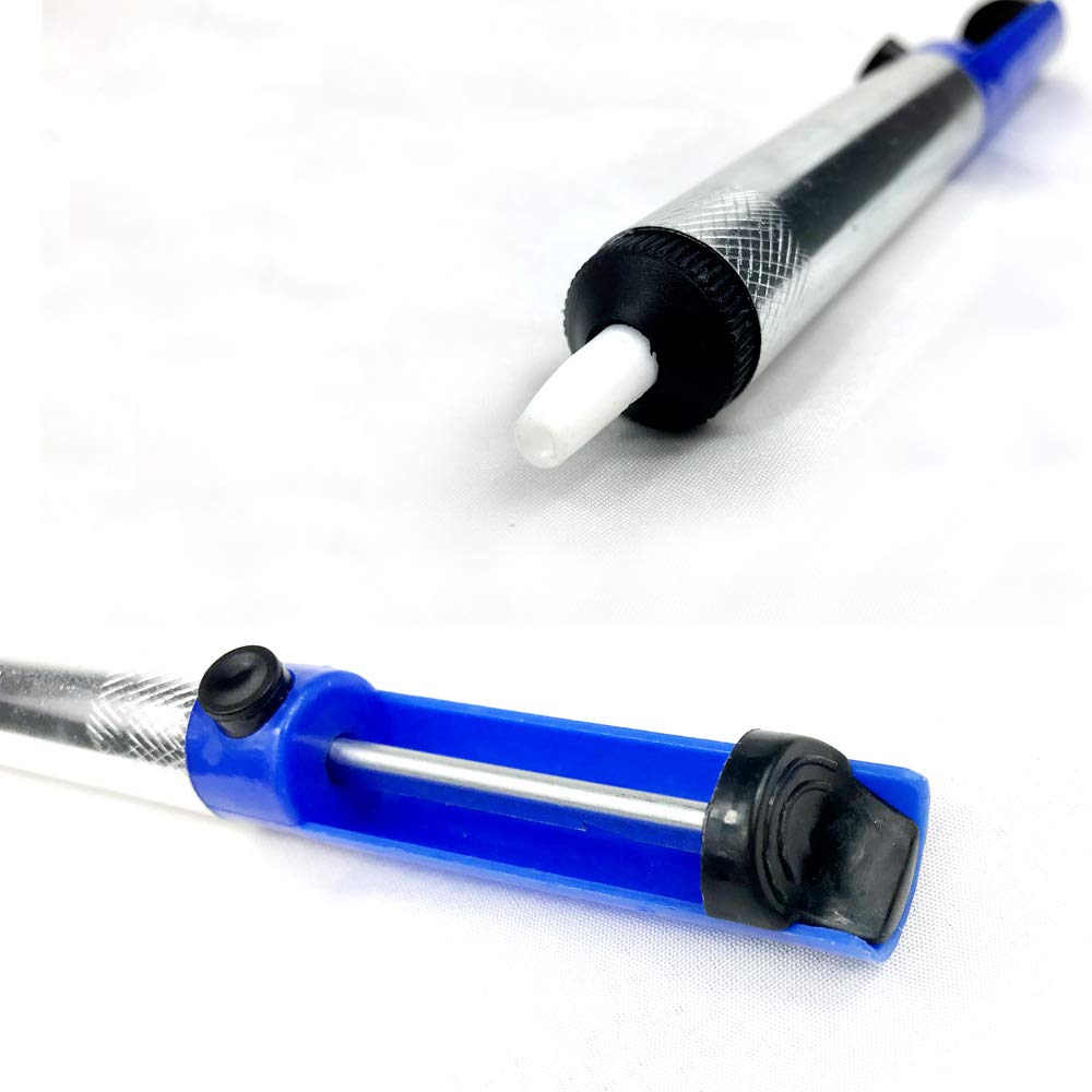 1 pz Alluminio Saldatura Ventosa Dissaldatura Pompa Strumenti Aspirazione Stagno Penna Rimozione Dispositivo Blu Vuoto Saldatore Dissaldatore Strumenti manualiProfessionale