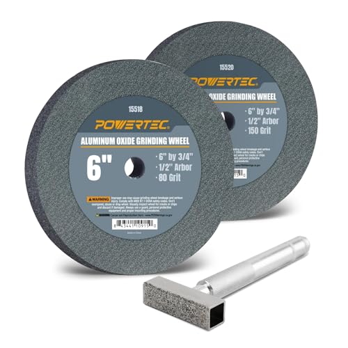 POWERTEC Bench Grinder Wheel & Diamond Wheel Dresser