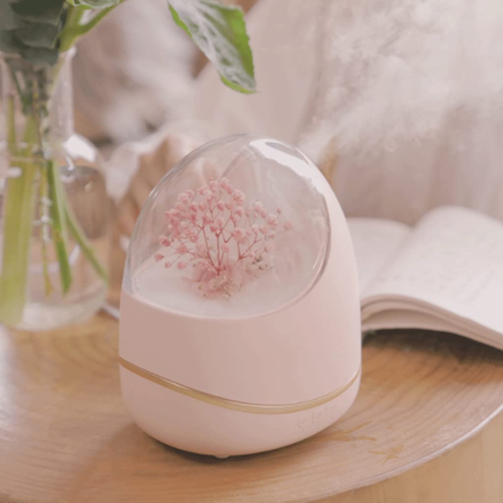 Ulepszony Gedroogde bloemen etherische olie diffuser, USB ultrasone 400 ml aromatherapie diffusers luchtbevochtiger, kan worden getimed, sfeer nachtlampje Zrelaksować się