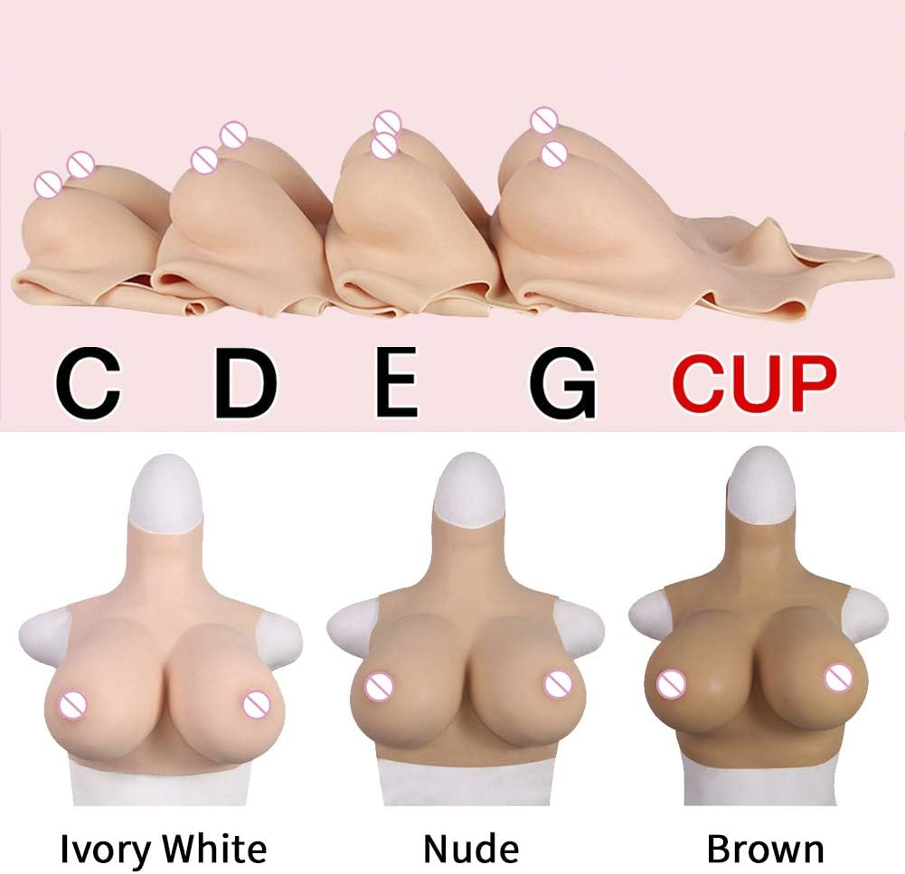 YIQI Silicone Breast Forms Breastplates No Oil for Crossdresser Mastectomy CDE cup