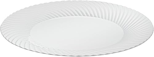 Miniatura 2 de Moderna - Platos desechables de alta calidad de 7 pulgadas, 200 platos redondos de plástico para fiestas, patrón de ondas, platos llanos de plástico