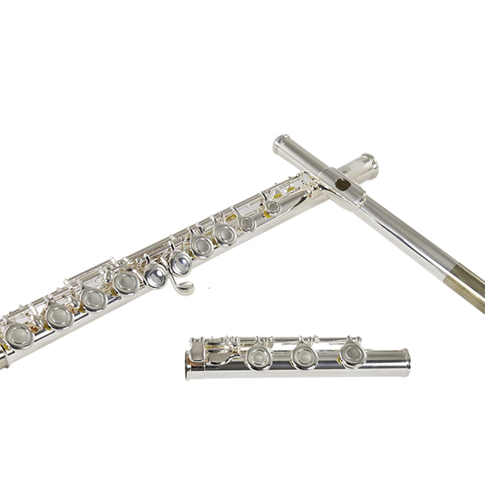 Set di flauti, Flauto in Do, 17 Fori Chiusi, Placcato Argento, Strumento Professionale per Suonare Il Flauto.,