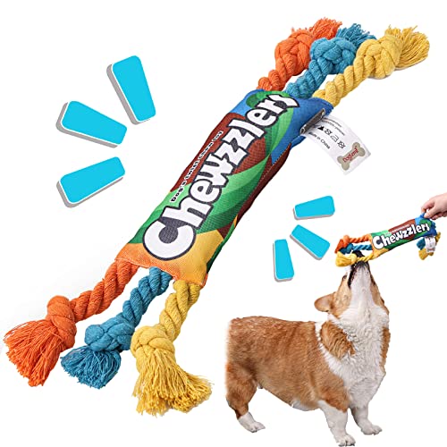 Etial Interactive Squeaky Toys For Aggressive Dogs Chew Toys Rope Toys - Rainbow Candy Shaped - Tough & Durable Toys For Small Medium And Large Breeds #TOP8