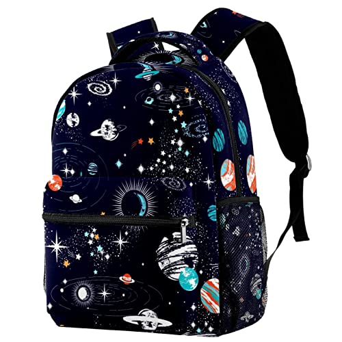 Mochila para portátil unisex con estampado del espacio y compartimentos