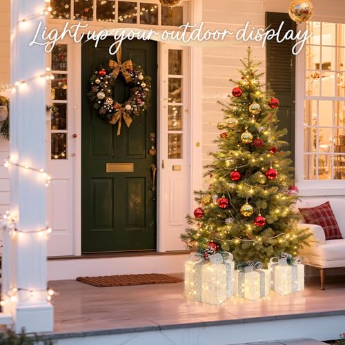 3 Pack, Christmas Lighted Gift Boxes - image 7