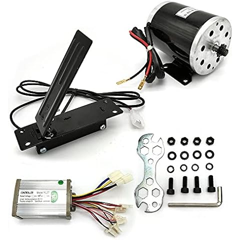 Fetcoi 36V Bürstenmotor Elektromotor Brush Motor DC 800W Elektrobürstenmotor E-Bike Conversion Kit für Gokart E-Bike Mit Steuerung Pedal and Controller Cover