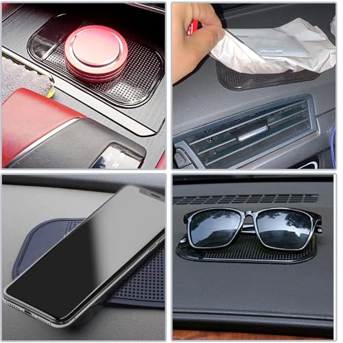 2 Stück Auto Armaturenbrett Anti Rutsch Matten,Antirutschmatte Anti Rutsch Matte,Silikon-Fixiermatte,Waschbare Silikon Gel Auto Innenmatte zum Halten von Handy Schlüssel Sonnenbrille Münzen-140×80mm