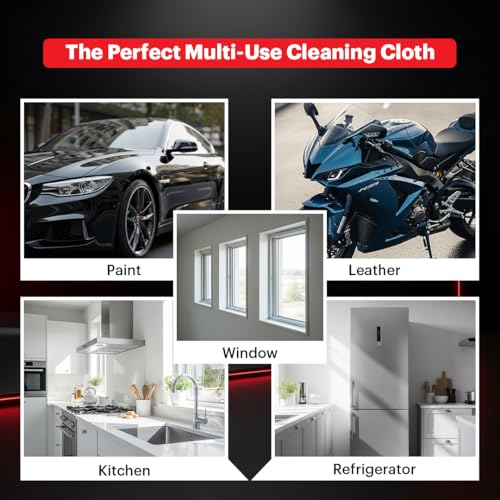 Image of Motul Microfibre Cleaning Cloth 460 GSM - Ultra Soft, High Absorbency, Scratch-Free, Reusable Multipurpose Cloth for Car, Bikes & Glass Cleaning