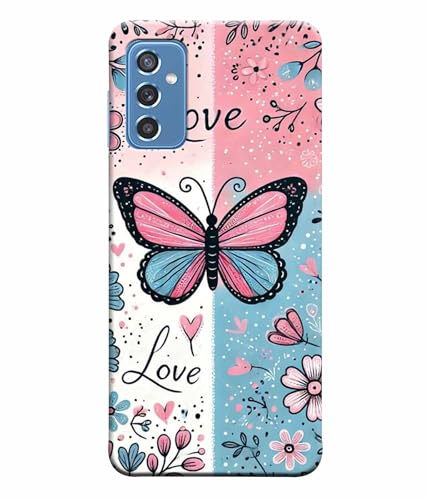 Image of Printed Hard Back Case Cover & Compatible for Samsung Galaxy M52 5G | Butterfly Painting Art (Multicolor) - D1203