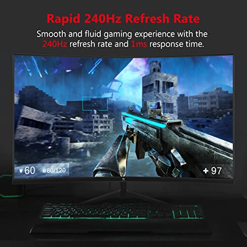 Z-Edge Ug27P 27-Inch Curved Gaming Monitor 16:9 1920X1080 240Hz 1Ms Frameless Led Gaming Monitor, Amd Freesync Premium Display Port Hdmi Built-In Speakers #TOP1