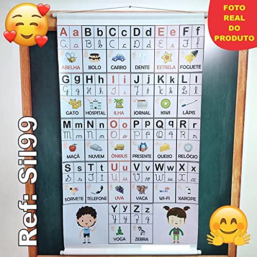 Banner Pedagógico Alfabeto 4 Tipos De Letra Cursiva Bastão Sil99