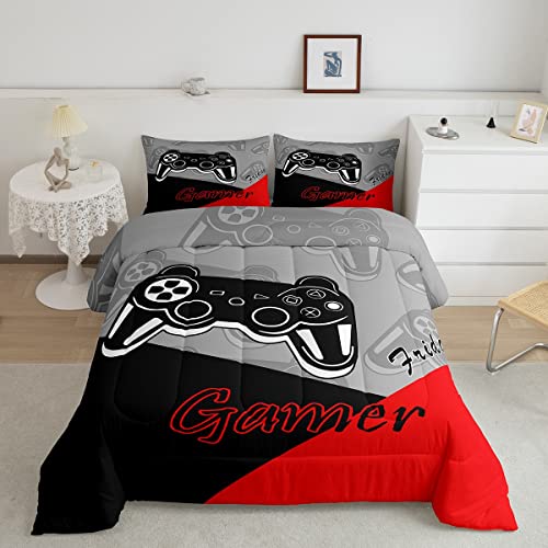 Feelyou Gamer Comforter Set for Boys Teens Gaming Bedding Set Video Game Contoller Home Decor for Kids Down Alternative Comforter Twin Size 2 Pieces 1 Comforter with 1 Pillowcase