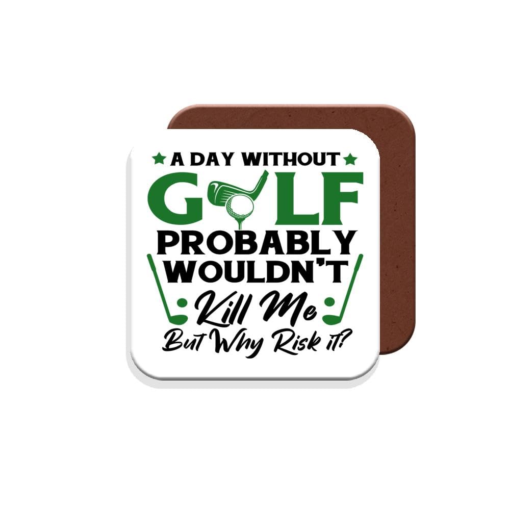Muggz Coaster Gift For Golfer/Golf - A Day Without Golf - Giftset - Made By In The Uk