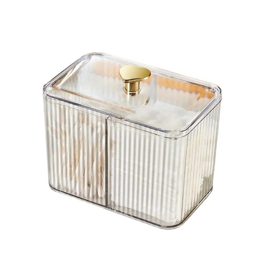 Lianxibag Clear Acrylic Swabs Cosmetic Organizer Storage Box Desktop Makeup Removal Cotton Lipstick Cosmetics Organization Holder(Clear)