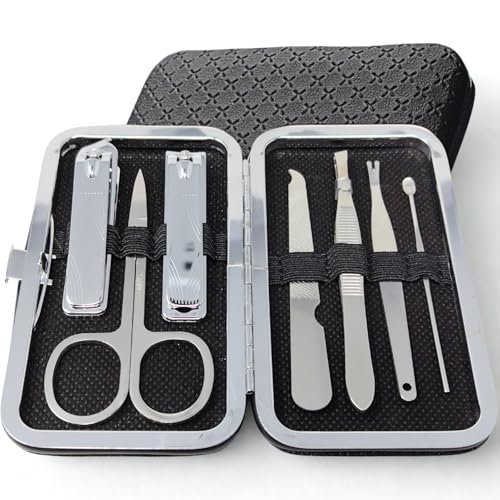 COLORBIRD ネイルケアセット 爪切り ネイルケア 爪やすり 甘皮処理 眉毛 ハサミ 毛抜き 耳かき ラグジュアリー (7ブラックダイヤ)