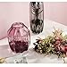 CASAMOTION Vases Hand Blown Solid Color Home Decor Centerpieces Gift Art Ribbed Glass Vase, Violet, 8''