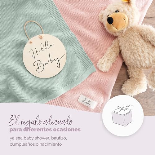 Miniatura 6 de Livella Manta Para Bebés 100 Algodón Orgánico, Manta De Punto De Primera Calidad, Suave Y Transpirable, Ideal Para La Delicada Piel Del Bebé, Con Certificación Oeko-Tex 100 Y Gots