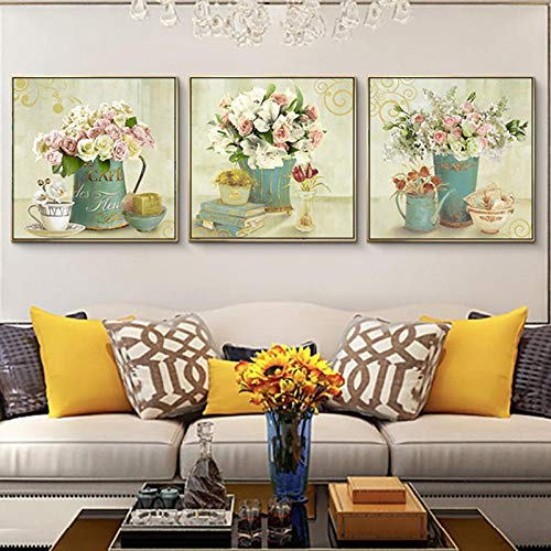 Toile florale Europe KEBIA grand format 70x70 cm avec impression haute définition