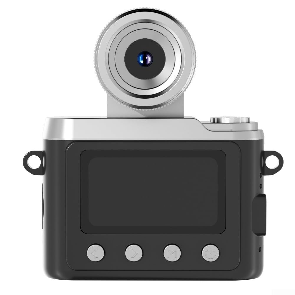 Fotocamera compatta retrò con lente flip per registrazione video HD fotocamera mirrorless portatile per principianti stile vintage nero (marrone)