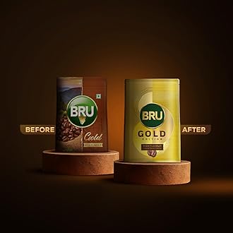 Bru Gold|Premium Freeze Dried Coffee|Experience Intense Coffee Taste|Aromatic Instant Coffee|200 Grams,Granule,Bag