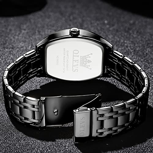 Image of OLEVS Men Watches Square Business Dress Diamond Analog Quartz Date Luxury Watch for Men Casual Stainless Steel Waterproof Luminous Wrist Watch