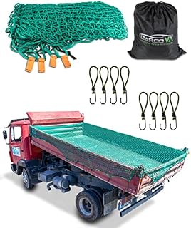 CargoVA® Intelligentes Anhängernetz 3x4M - Hängernetz mit Gummiseil, Eckenmarkierung, Beutel und Haken - zur perfekten Ladungssicherung