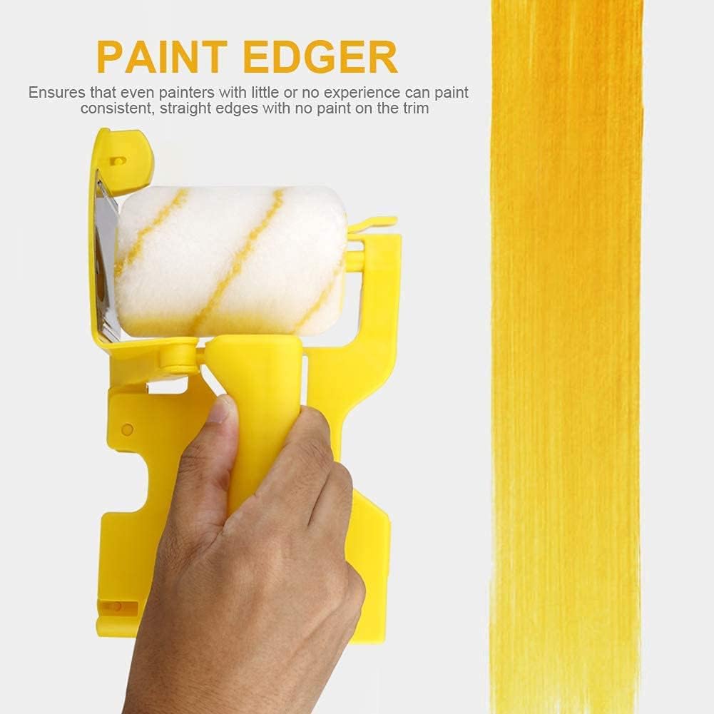 Handheld Paint Roller Combo Kit Roller Frame with Handle Roller Paint Brush for Painting House Wall Ceiling Painting Supplies(Color:2pcs)