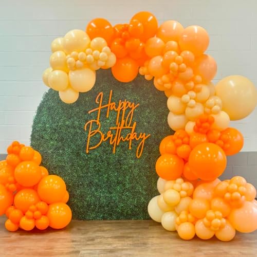 Image of Awenztech 120pcs 5 inch Orange Latex Balloons | Graduation, Fall, Tropical, Birthday Party Decorations