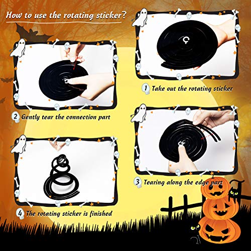 Halloween Hanging Swirl Black Streamers Halloween Decorations Scary Ghost Skull Witch Bat Spider Halloween Party Decor Trick Or Treat Halloween Party Banner Ceiling Decor Wall Hanging Card 55 Pcs #TOP6