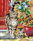 Peinture par numéro chat Animal dessin sur toile peint à la main peinture Art cadeau bricolage coloriage par numéro chien Kits décor à la maison A4 40x50 cm