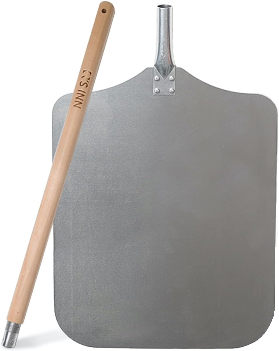 Pizza Peel 12 Inch with 18 Inch Wooden Detachable Handle for easy storage Pizza Paddle for home made Pizza By Q’s INN Pizza Peel 12 Inch with 18 Inch Wooden Detachable Handle for easy storage Pizza Paddle for home made Pizza By Q’s INN