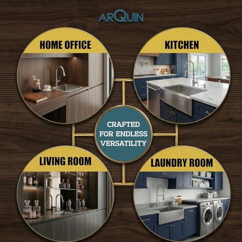 Image of ARQUIN Kitchen Sink 21x18x10 Inch Handmade Matt Finish Single Bowl 304 Grade Stainless Steel Kitchen Sink /Basin For Kitchen With Square Drainer and SS Fruit Basket