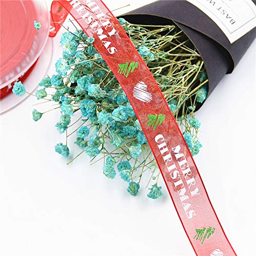 Pveath Christmas Ribbons 9 Rolls Red/Silver/Gold/Green Gift Ribbons Grosgrain Ribbon Band Stripe Shiny Gift Cake Wrap Christmas Decor Ribbon Strap Trim Hair Band Sewing - Image 7