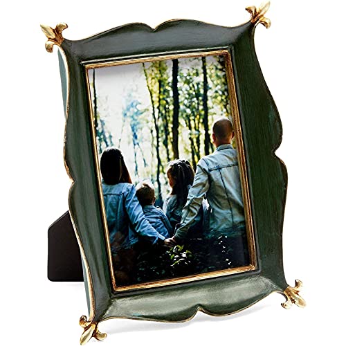 Okuna Outpost Vintage Picture Frame For 5 X 7 Pictures, Rustic Green #TOP26