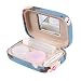 Ezeso Portable Travel Contact Lens Case Box Eye Care Kit Holder Mirror Box (Plum Blossom Pattern)