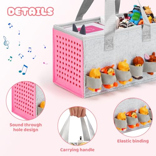 Image of Carrying Case for Toniebox Travel Bag for Tonies Starter Set & Audio Player Felt Cloth Portable Bags for Toniebox 2 Kids Travel Toy Organizer Tote Bags Handbag