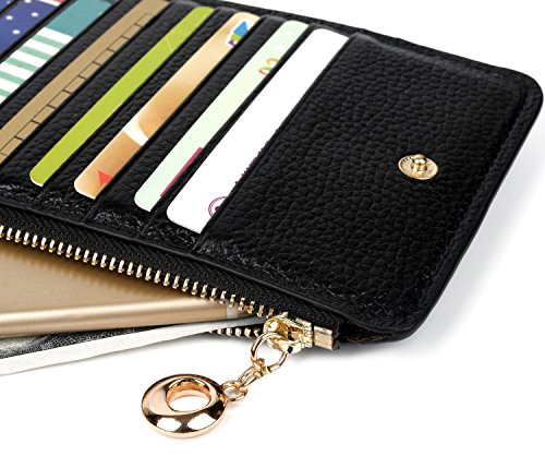 YALUXE Women's RFID Blocking Genuine Leather Wallets Cell Phone Pocket Card Holder Organizer Coin Purse with Zipper Pocket4