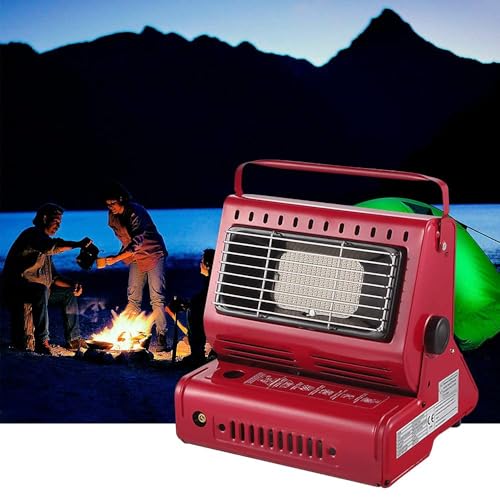 Yinleader Calefacción de gas de cerámica, para exteriores, camping, camping, quemador de cerámica, 1,3 kW, color rojo