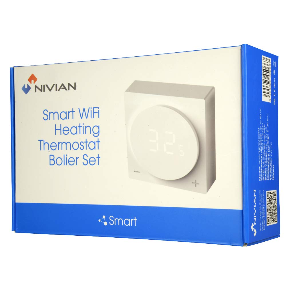 Nivian Termostato intelligente Wi-Fi per caldaia singola, compatibile con Amazon Alexa e Google Home, controllo remoto con app Tuya