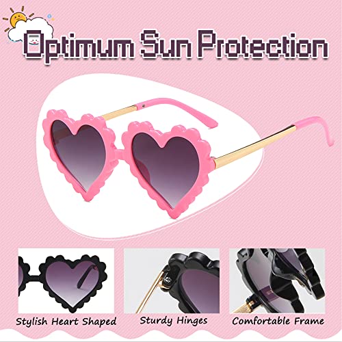 UTTPLL Kids Girl Heart Shaped Sunglasses Halloween Christmas Party Glasses for Photography Outdoor Beach UV 400 Protection3