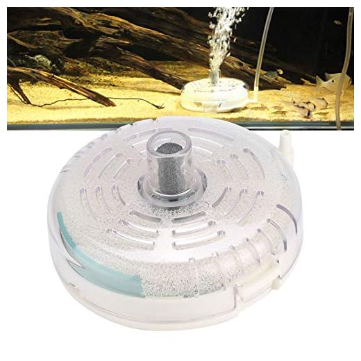 Mini Aquarium Filter, Ultra-Thin Round Aquarium Fish Tank Filter Comes with Filter Sponge, Bio Balls, Air Stone Inside, Hydroponic Oxygen Plate for Fish Bowl, Keep Aquarium and Fish Tank Clean