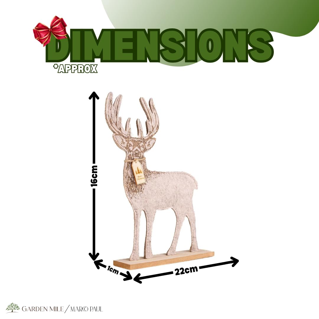 Marco Paul Wooden Reindeer Christmas Decorations - Image 3