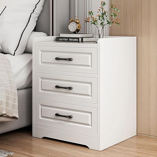 Recamara, Toy Buros para Recamara con 3 Cajones De Almacenamiento,Mesa De Noche Minimalista, Mesita De Noche Madera Gabinete Vintage Adecuada para Sala De Estar,...