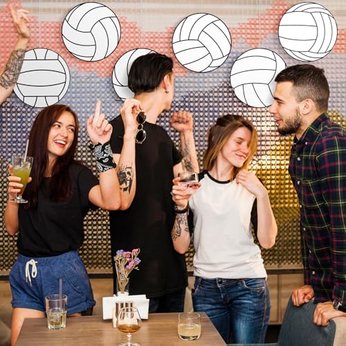 Image of TaoBary 24 Pcs 7.09in Volleyball Cutouts for Classroom Bulletin Board, Back to School Wall Decor, Paper Sports Decorations Set with Glue Points for School Classroom Learning Display DIY Wall Banner